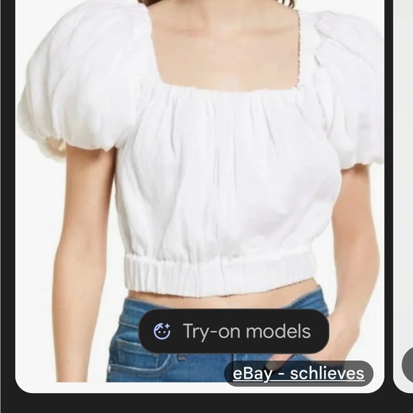 Frame Denim Tops - Frame Denim White Puff Sleeve Blouse perfect for summer